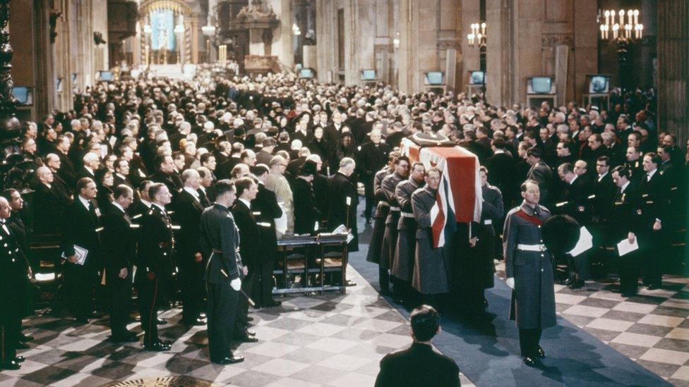 Churchill funeral at St Paul's cathedral