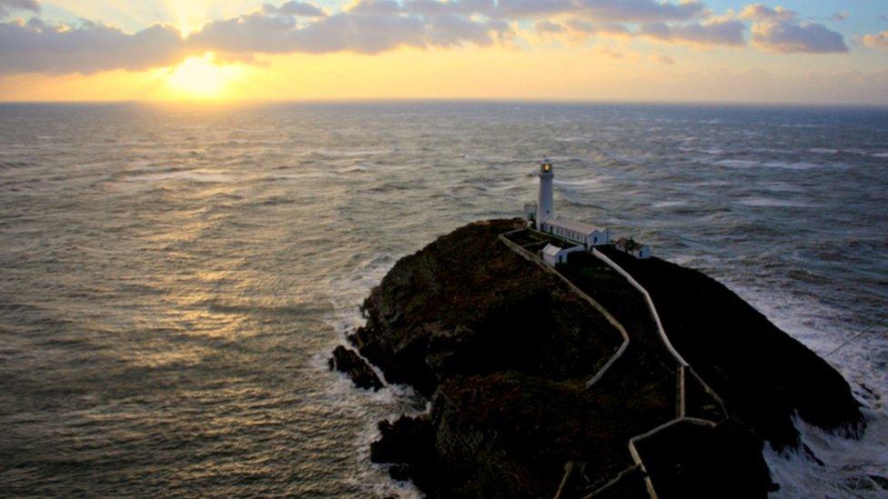 South Stack lighthouse just off Holyhead, Anglesey