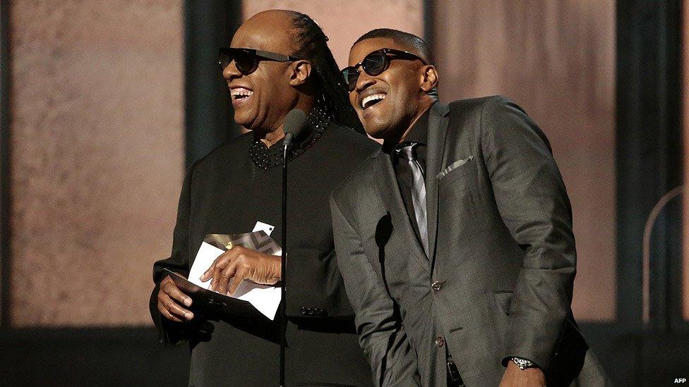 Stevie Wonder and Jamie Foxx