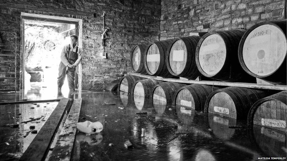 Inside one of Julian Temperley's cask stores, taken by his daughter Matilda