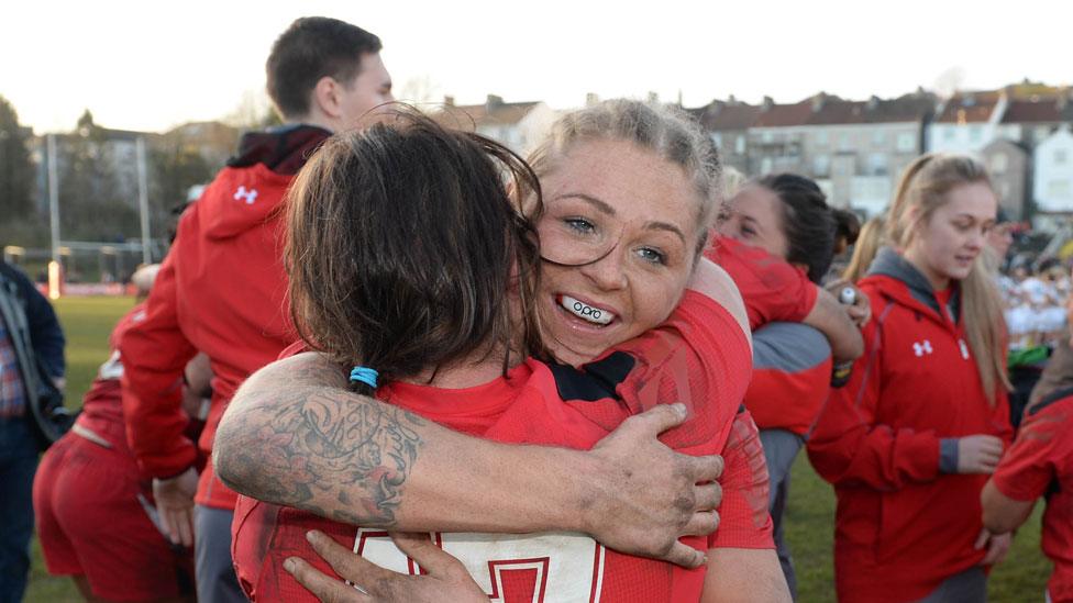 Wales celebrate beating England