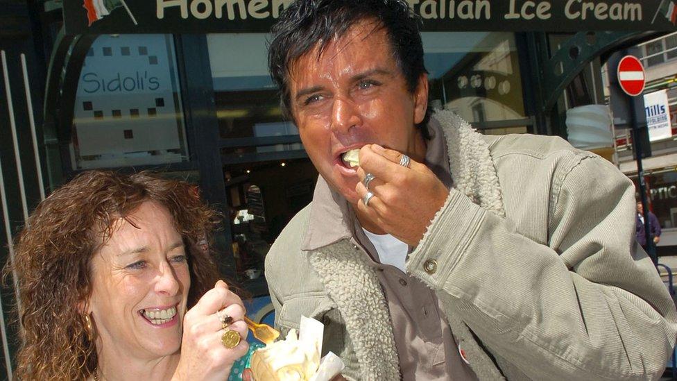 Steve Strange and his sister Tanya at Porthcawl