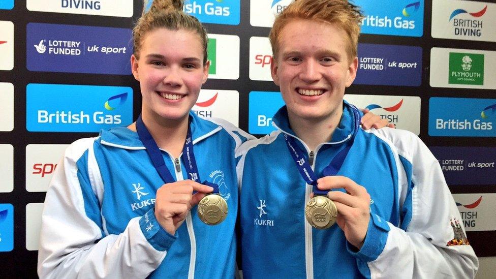 Grace Reid and James Heatly won 3m synchronised gold in the first-ever British mixed gender event.