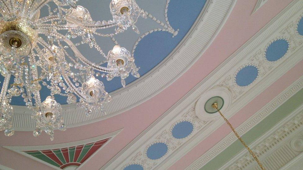 Ceiling in ballroom