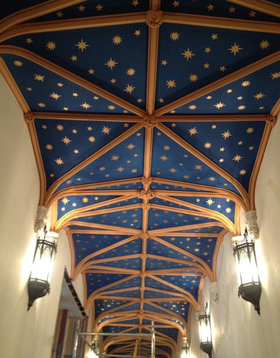 Ceiling of corridor in museum