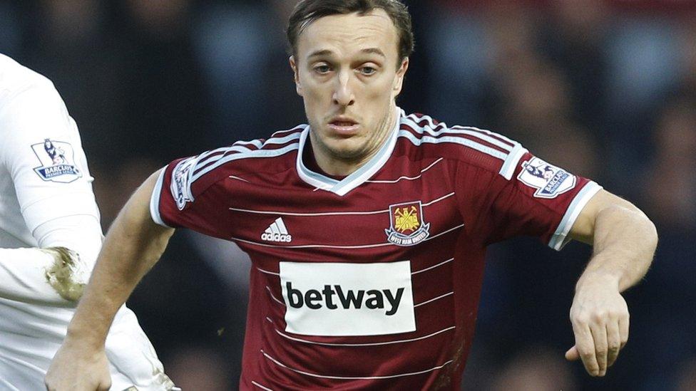 West Ham midfielder Mark Noble