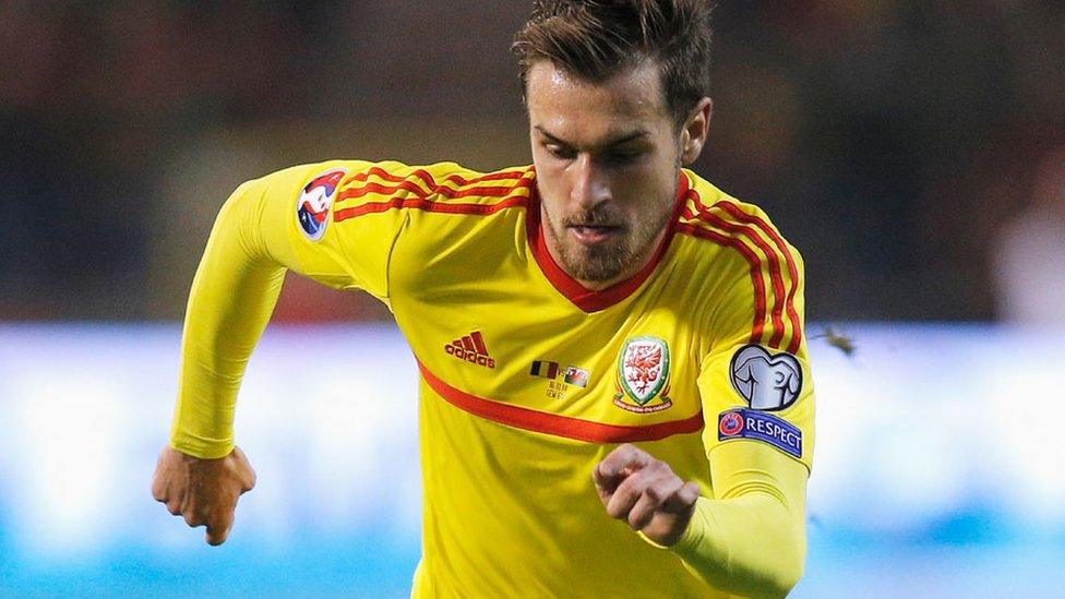 Aaron Ramsey in action for Wales