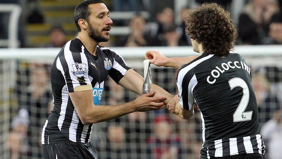 Jonas Gutierrez and Fabricio Colocinni