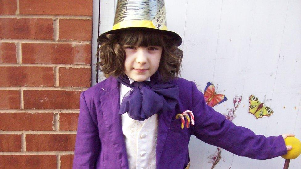 Edie dressed as willy wonka