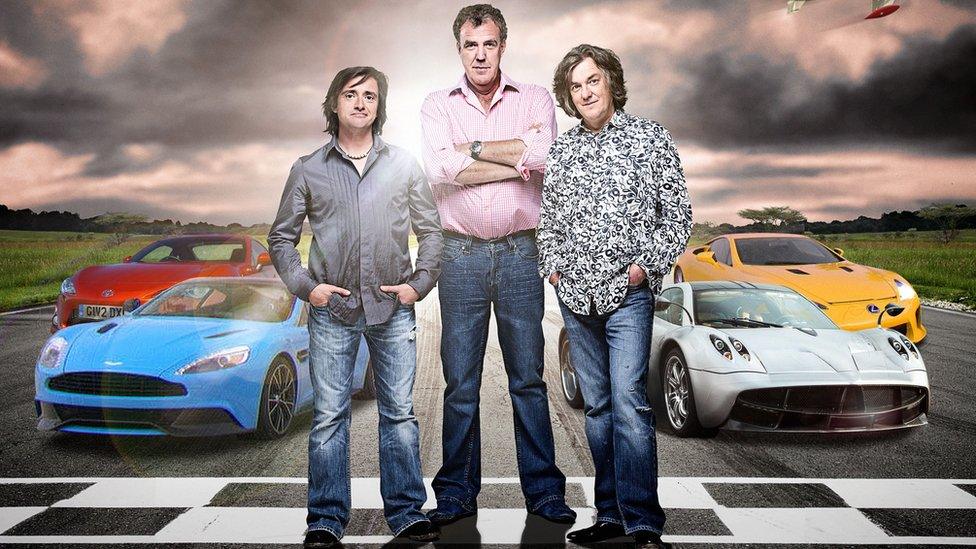 Top Gear presenters Richard Hammond, Jeremy Clarkson and James May