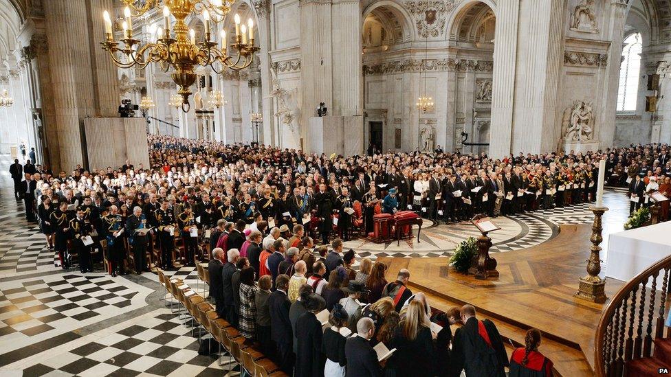 The service inside St Paul's