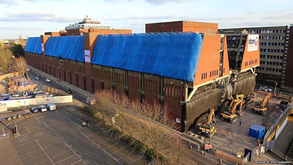 Aerial view of Greyfriars bus station before demolition