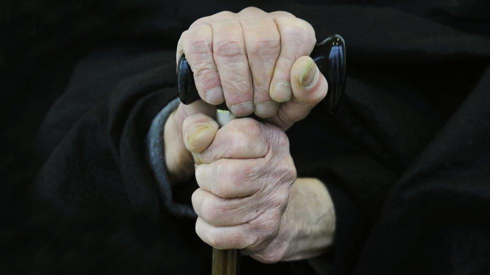 Older person's hands