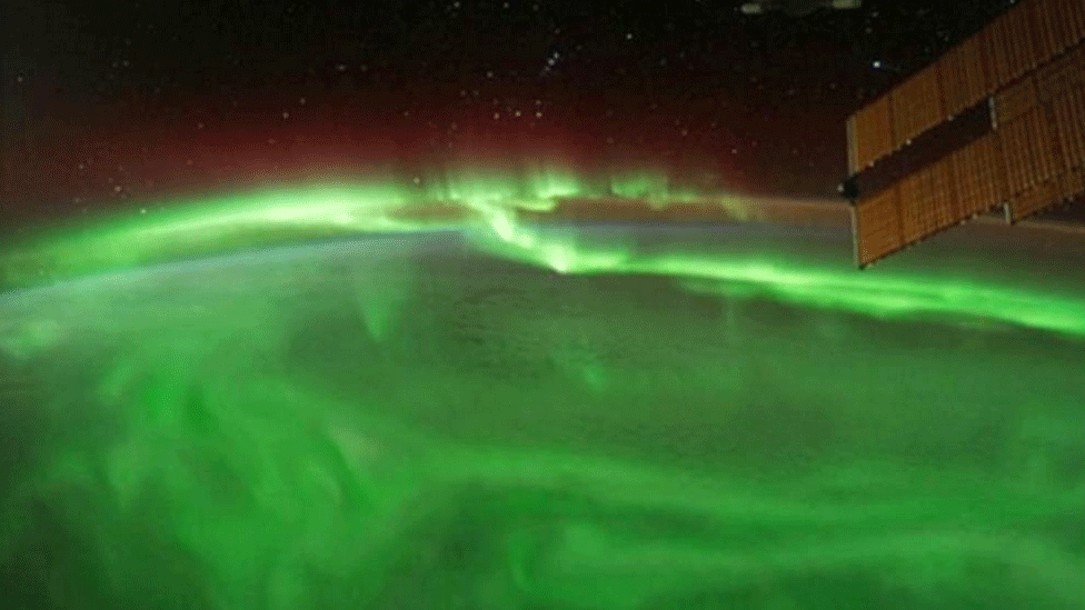 Nasa image of aurora on Tuesday