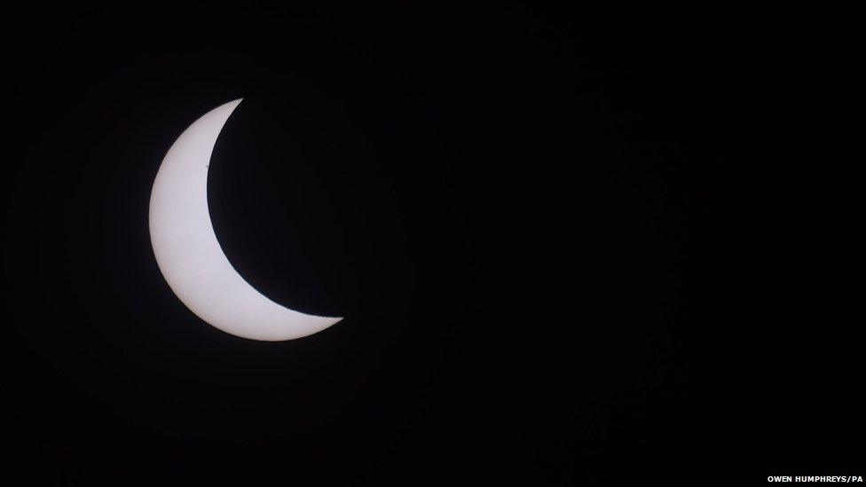 An eclipse of the sun over Northumberland