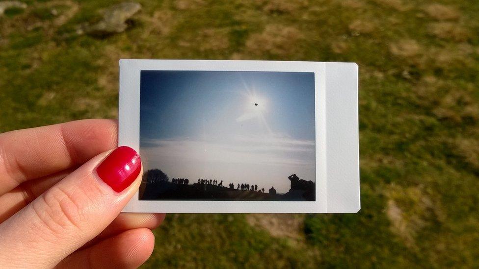 A Polaroid snap of the eclipse