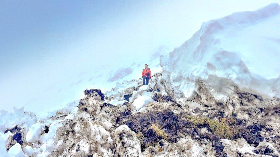 Avalanche debris in Southern Cairngorms