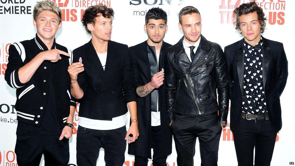 One Direction at the premier of their film One Direction: This Is Us