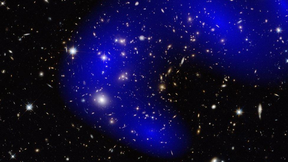 dark matter map over a galaxy