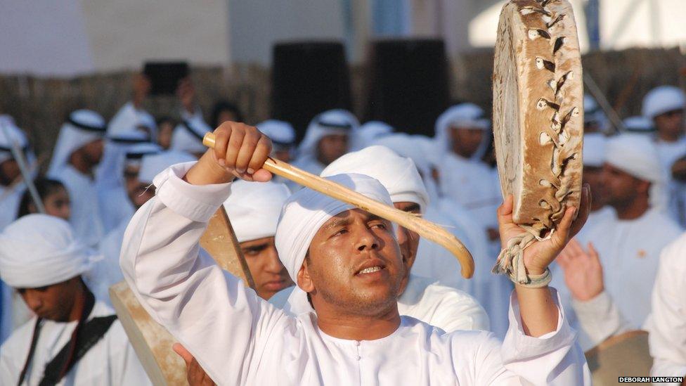 Drummer at the Qasa Al Hosn festival, Abu Dhabi