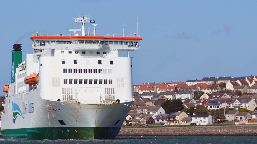 The ferry sailing into Pembroke dock with Neyland in the background, photographed by Dai Phillips from Milford Haven