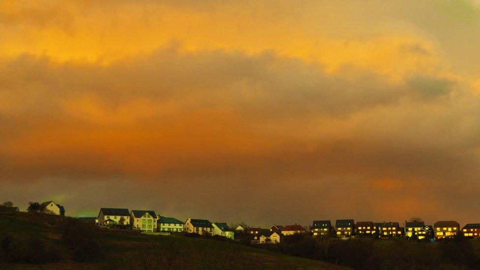 Howell Davies took this picture of the sunset over homes overlooking Hendy in Carmarthenshire