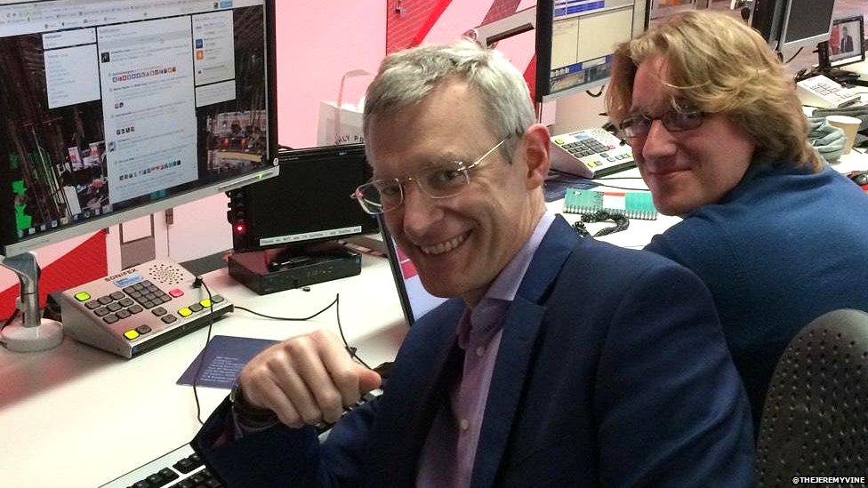 Jeremy Vine and Ben Watt prepare for the Twitter Q&A