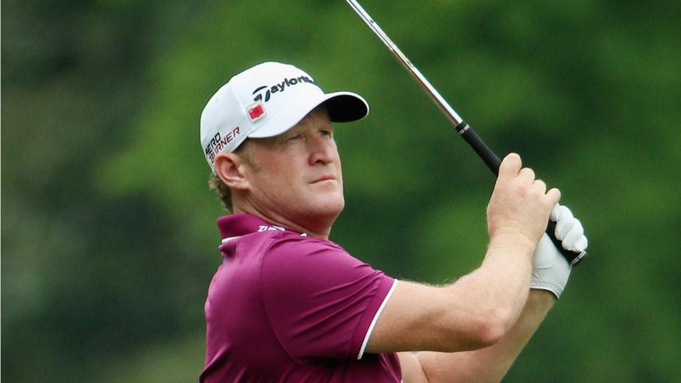 Jamie Donaldson plays a shot at Augusta