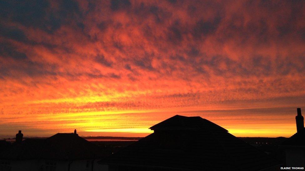 Elaine Thomas took this picture of the sunset over Baglan, Neath Port Talbot