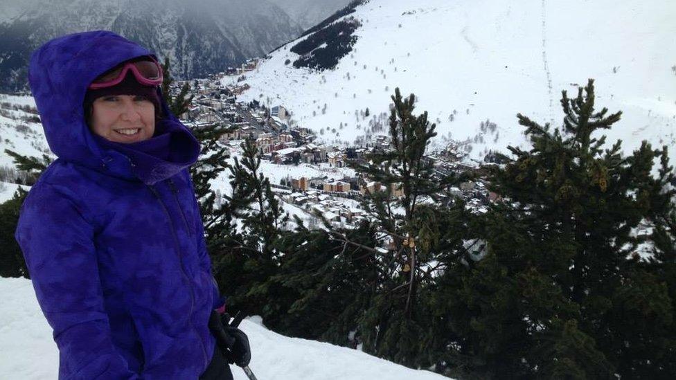 Hayley Raper still likes to ski despite suffering with back pain
