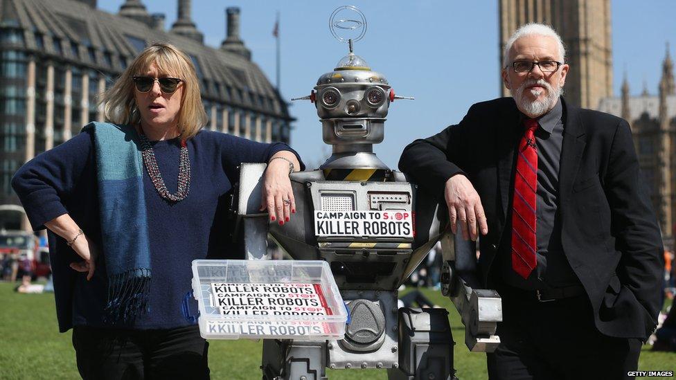 Jody Williams, a Nobel Peace Laureate, and Professor Noel Sharkey