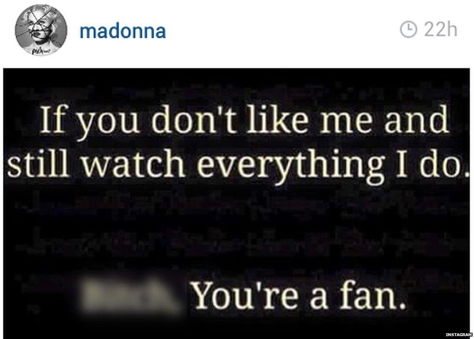 Madonna on instagram