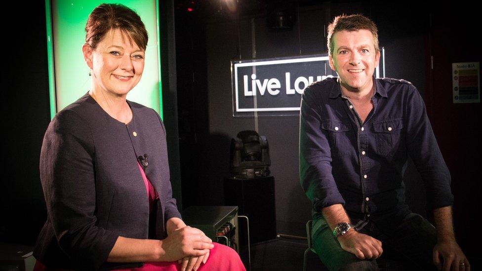 Plaid Cymru leader Leanne Wood with Newsbeat's Chris Smith