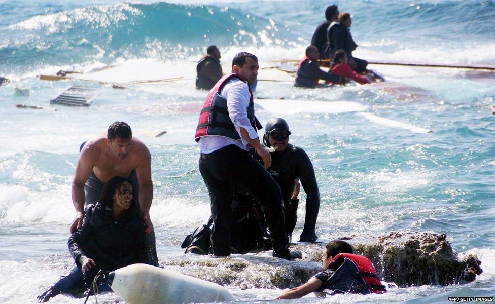 Shipwrecked migrants