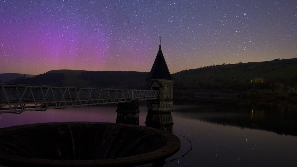 Northern Lights over Pontsticill Reservoir