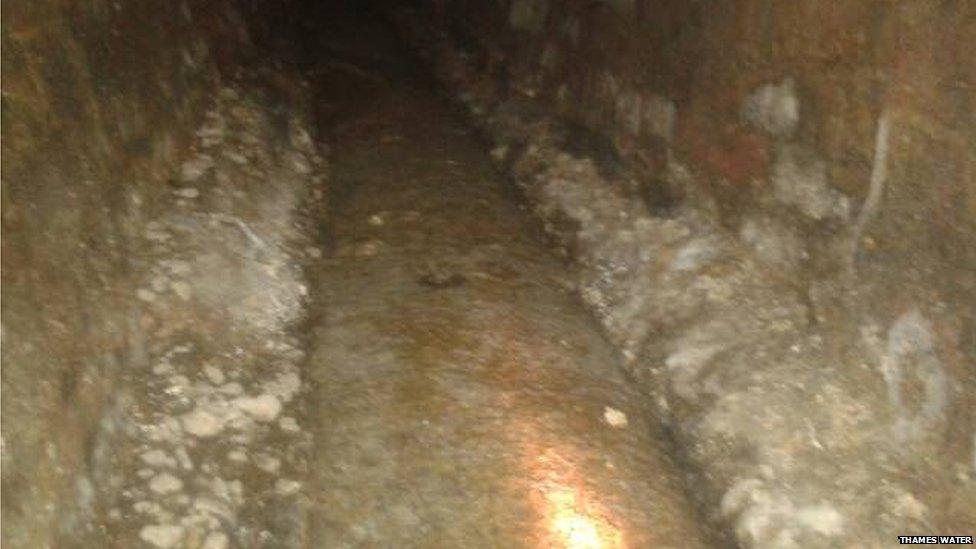 A giant fatberg in a Chelsea sewer