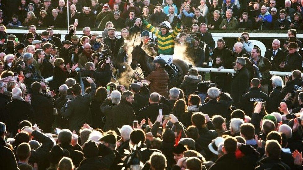 AP McCoy winning the Irish Hennessy on Carlingford Lough in February