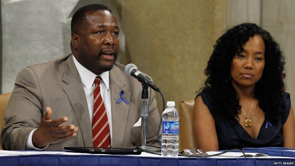 Actors Wendell Pierce and Sonja Sohn, from the HBO series The Wire, participate in a panel discussion