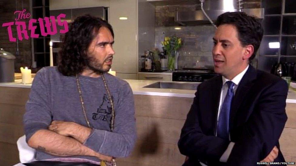 Russell Brand and Ed Miliband