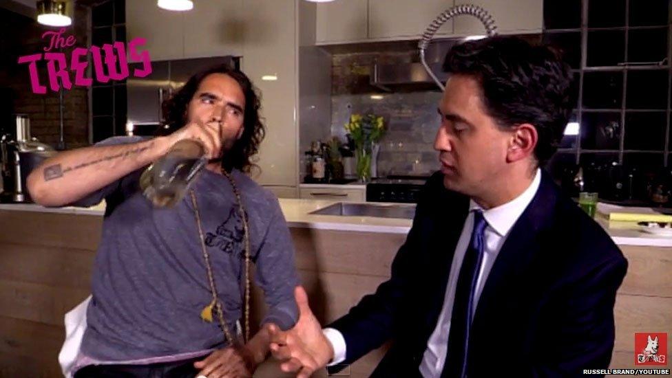 Russell Brand's water swig