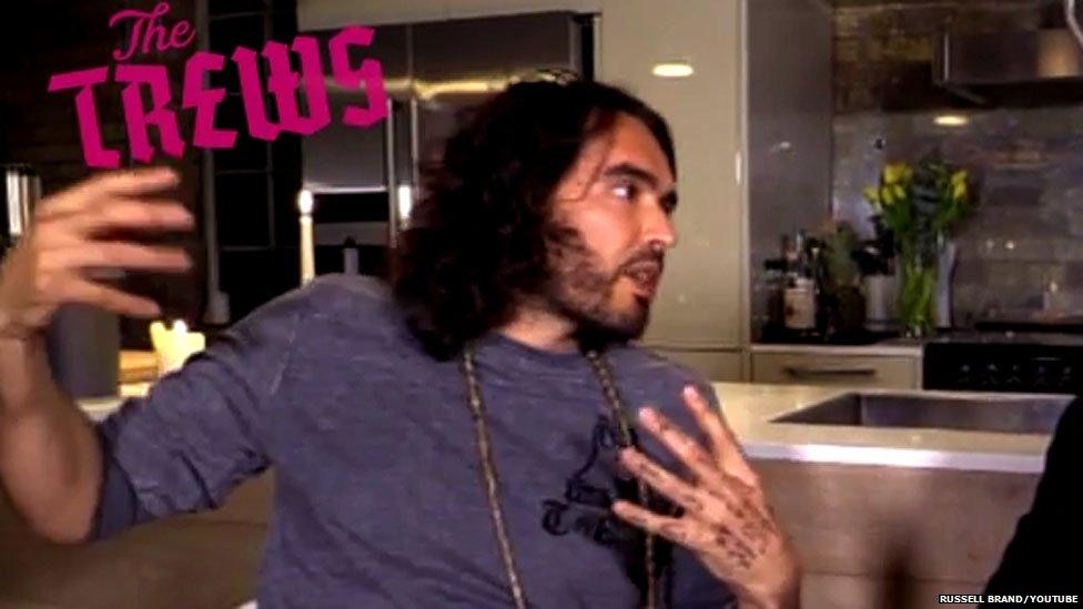 Russell Brand's hand
