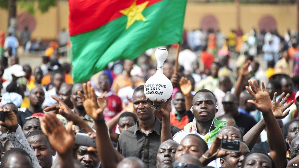 A demonstration in support of a new electoral code in Ouagadougou, Burkina Faso - Saturday 25 April 2015