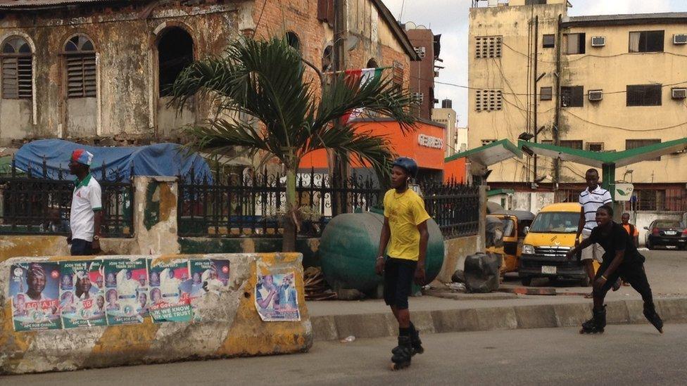 Roller bladders in Campos Square, Lagos, Nigeria