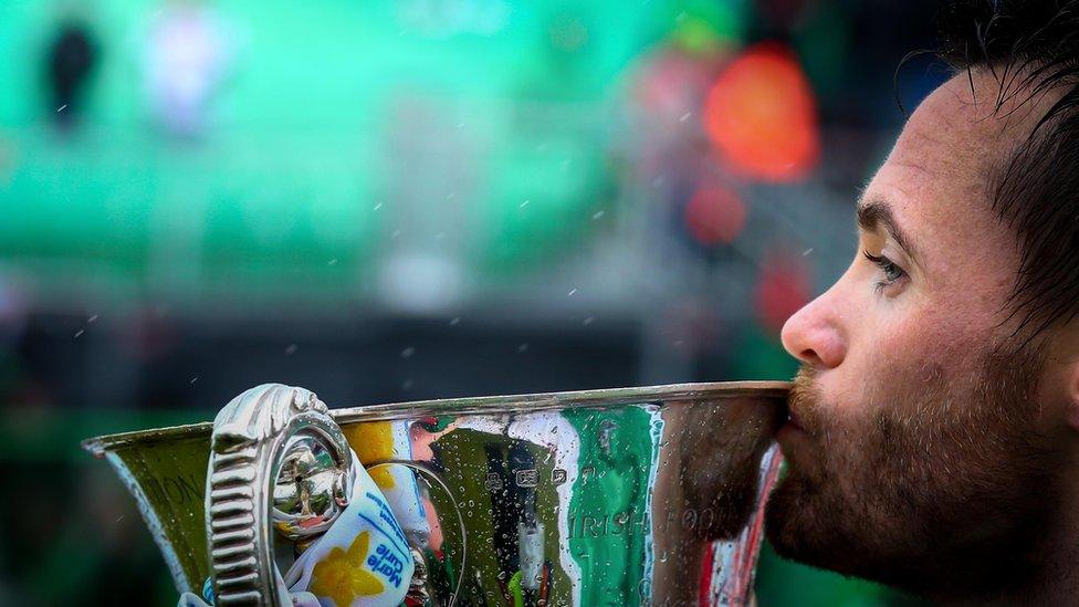 Goal scorer and man of the match David Scullion savours the cup-winning feeling