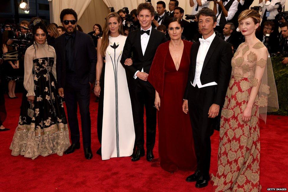 Lisa Bonet, Lenny Kravitz, Hannah Bagshawe, Eddie Redmayne, Maria Grazia Chiuri, Pierpaolo Piccioli, and Alba Rohrwacher