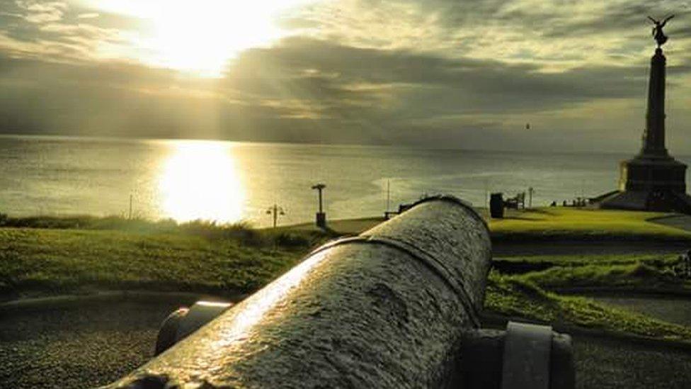 Aberystwyth castle ruins in sunset taken by Rich Evans of Newtown, Powys