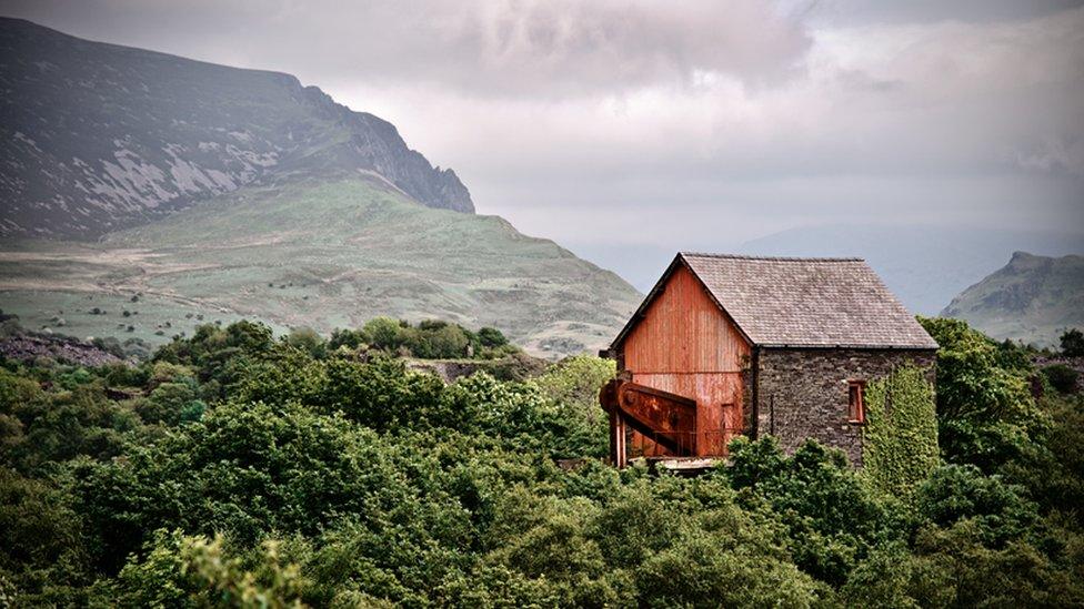 The old pump house at Dorothea quarry, Nantlle taken by Iwan Williams from Llanrug