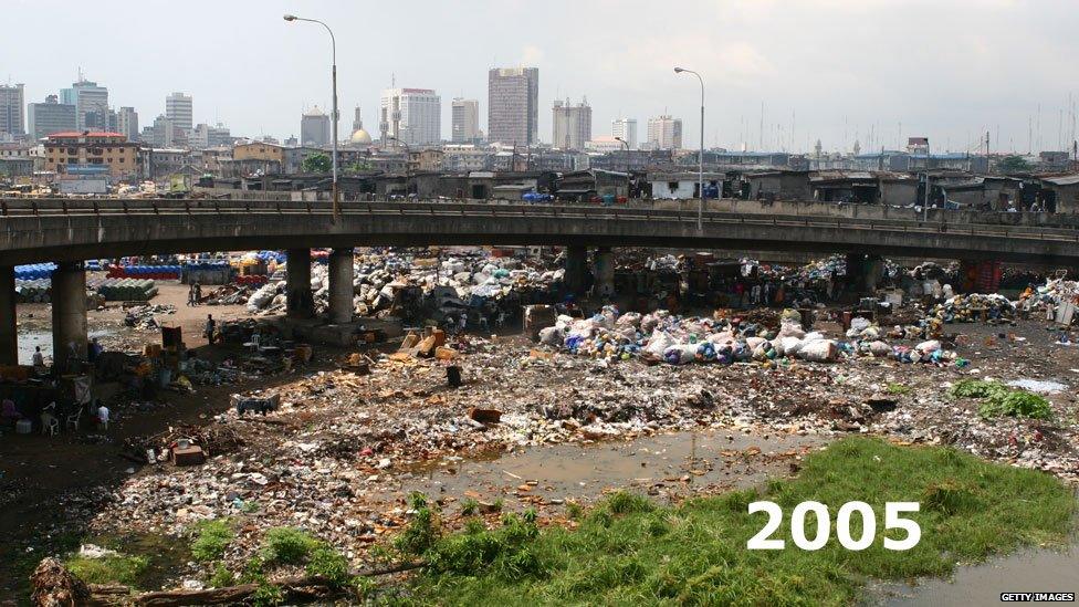 Flyover in Lagos Nigeria, pictured in 2005