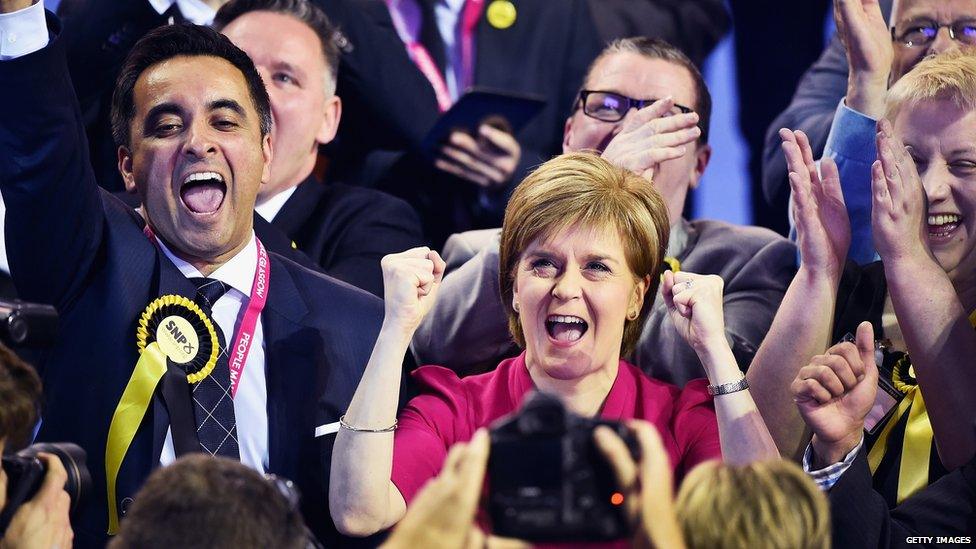 Nicola Sturgeon celebrates