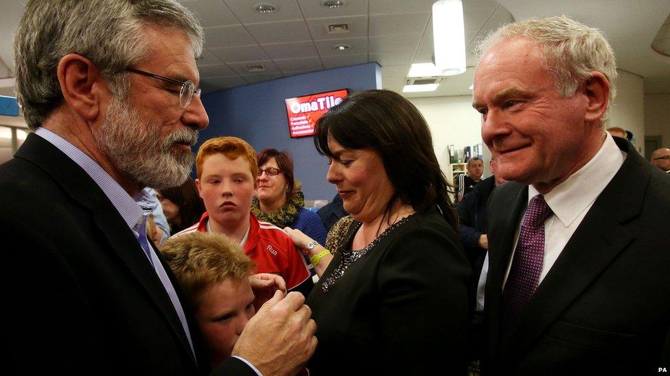 Gerry Adams, Michelle Gildernew and Martin McGuinness